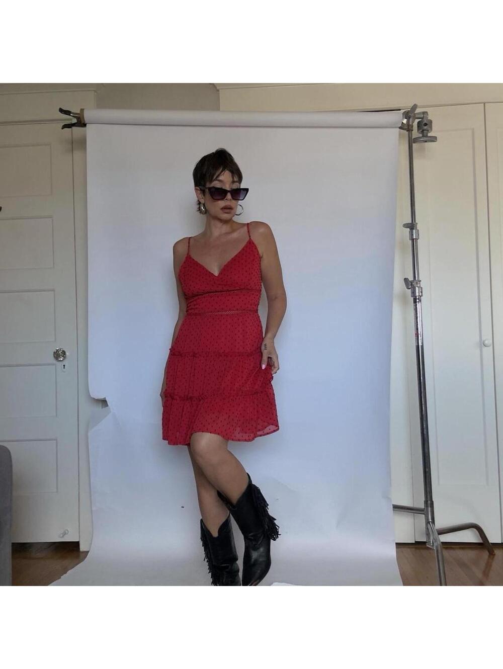 Y2K Vintage Red Mini Dress